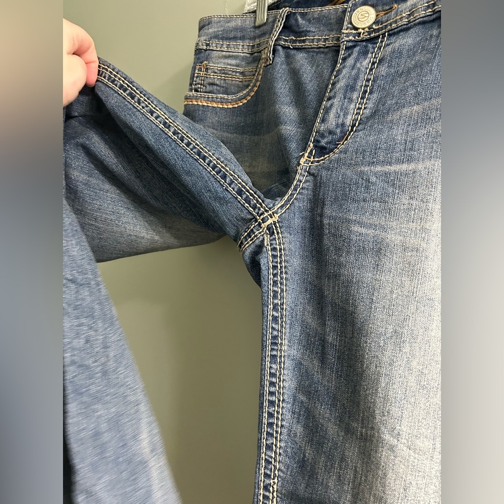 Seven 7 embroidered flap pocket bootcut jeans Y2K style - Picture 5 of 11